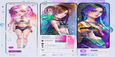 ai女友个性化定制界面：用户选择虚拟女友性格、声音和外观的设置页面，色彩丰富充满活力